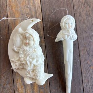 2 Department 56 Snowbabies ornaments Rock-A-Bye Baby 7939 & My First Star Xmas